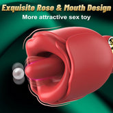Juguete sexual rosa con lengua lamiendo y boca giratoria de 360°